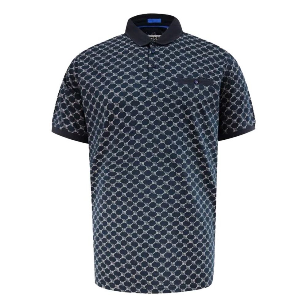 Duke Mens Saunders D555 All-Over Print Polo Shirt / Navy